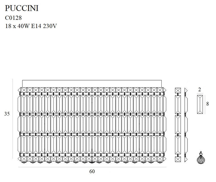 Plafoniera Puccini 60cm Maxlight C0128