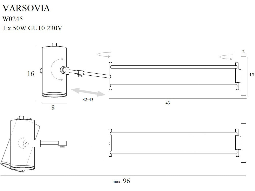 Aplica de perete Varsovia Maxlight W0245