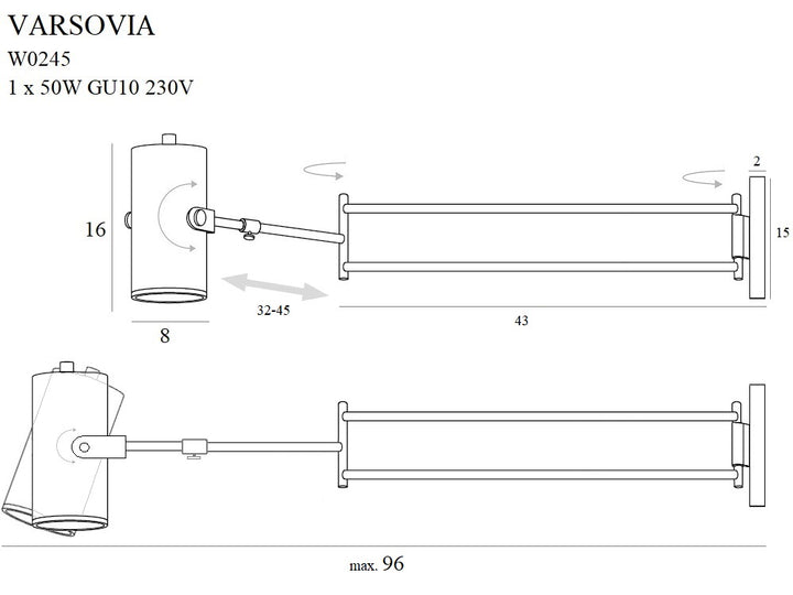 Aplica de perete Varsovia Maxlight W0245