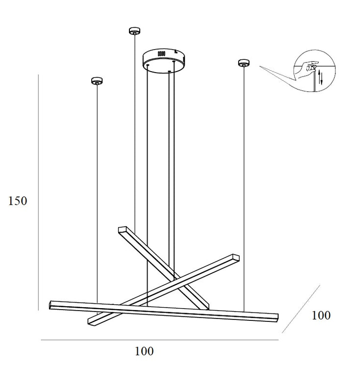 Lustra suspendata TRIO 3 auriu periat dimabila Maxlight P0474D