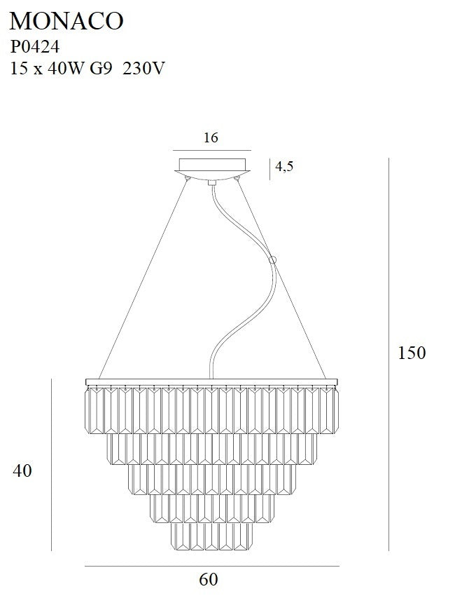 Candelabru Monaco auriu diametru 60 Cm Maxlight P0424