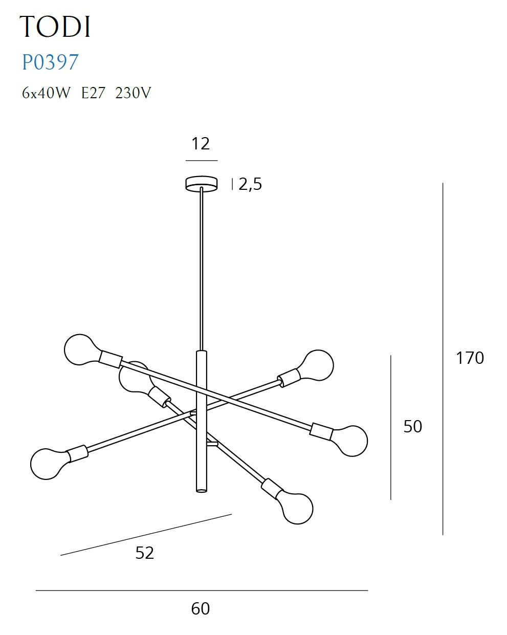 Lustra Todi VI Maxlight P0397