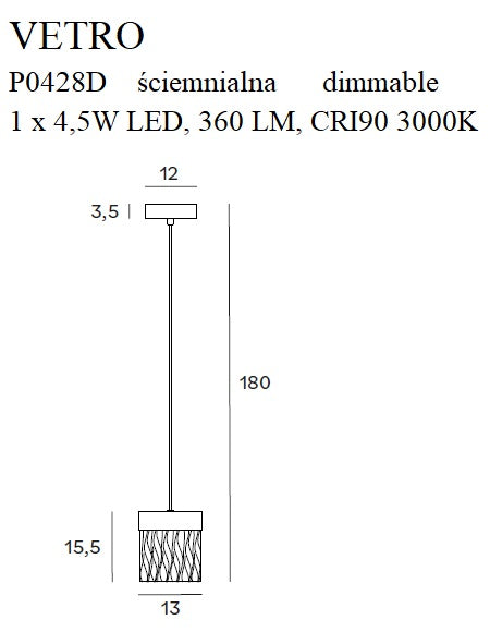 Pendul Vetro Maxlight P0428d