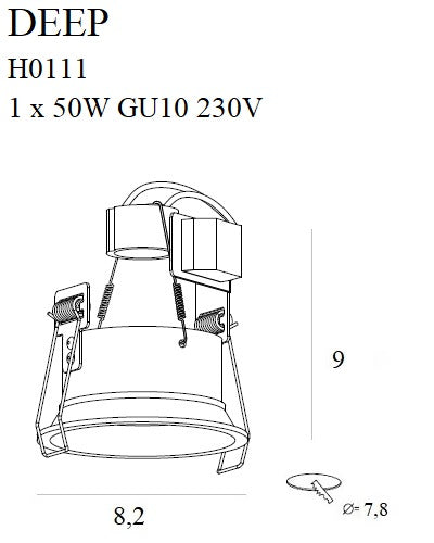 Spot incastrat Deep negru Gu10 Maxlight H0111