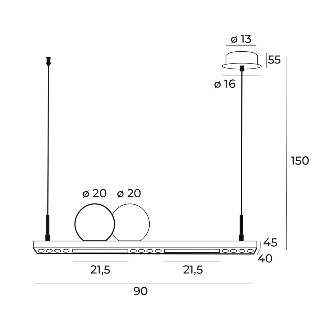 Lustra suspendata Momo Maxlight P0487