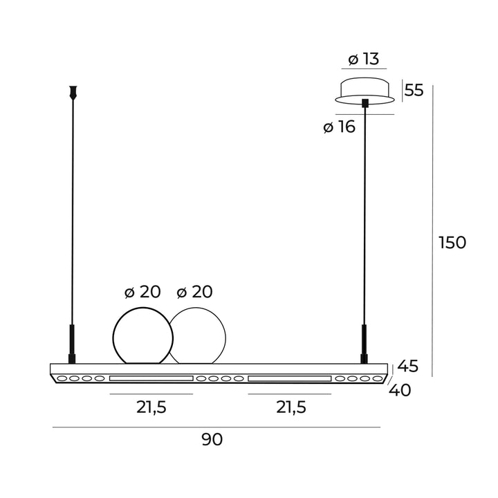 Lustra suspendata Momo Maxlight P0487