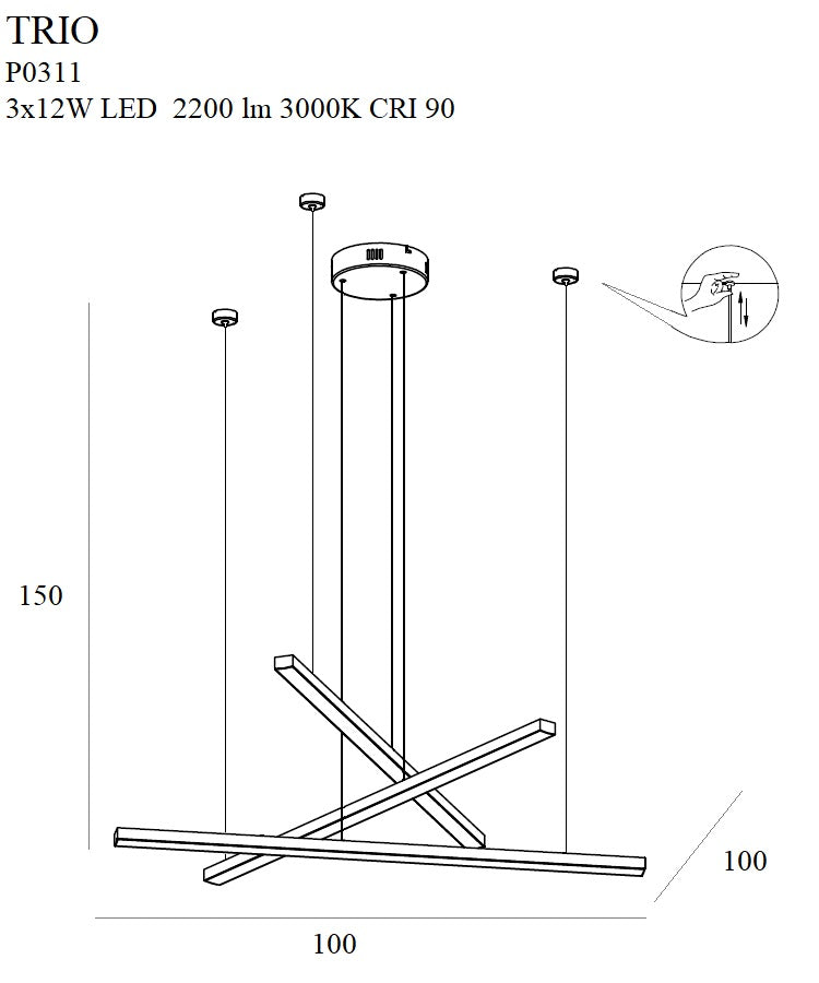 Lustra suspendata TRIO 3 Maxlight P0311