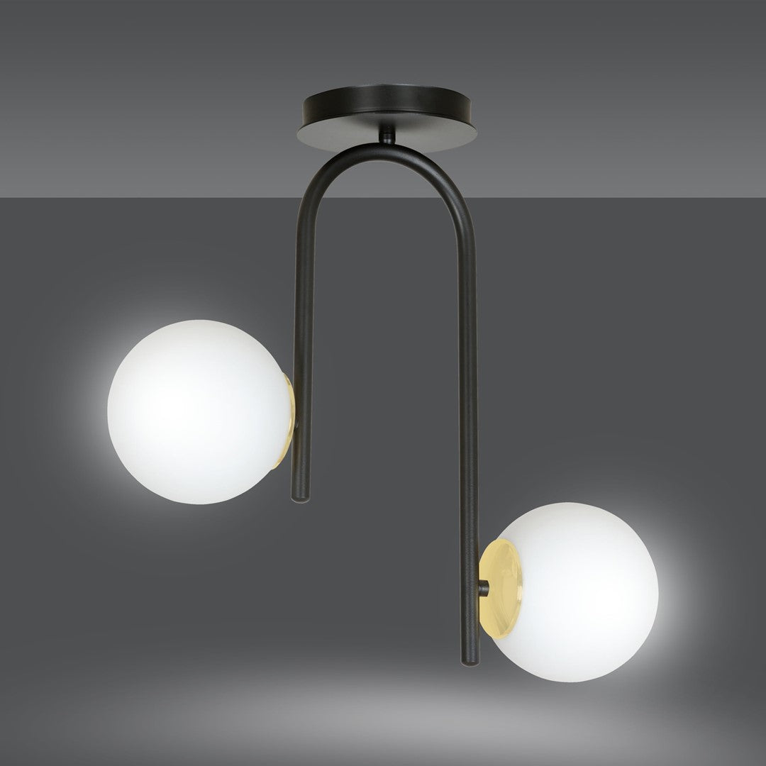 Plafoniera RAGNAR 2 neagra cu auriu