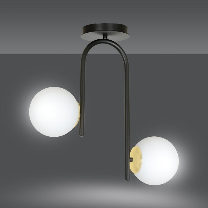 Plafoniera RAGNAR 2 neagra cu auriu