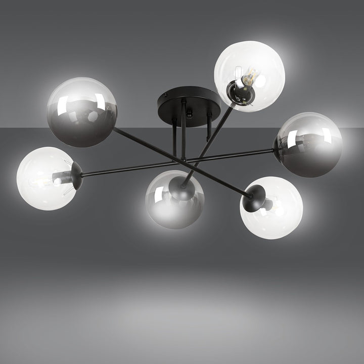 Plafoniera BRENDI 6B neagra MIX 1