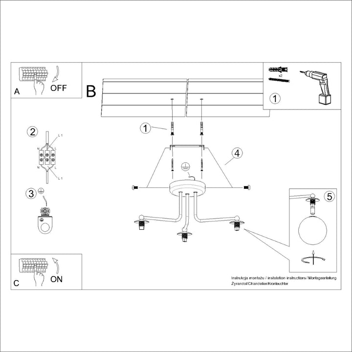 Candelabru ASTRAL 3 negru