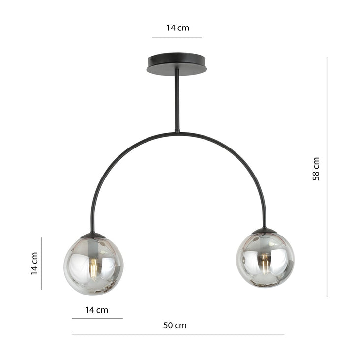 Lustra ARCHI 2 neagra GRAFIT