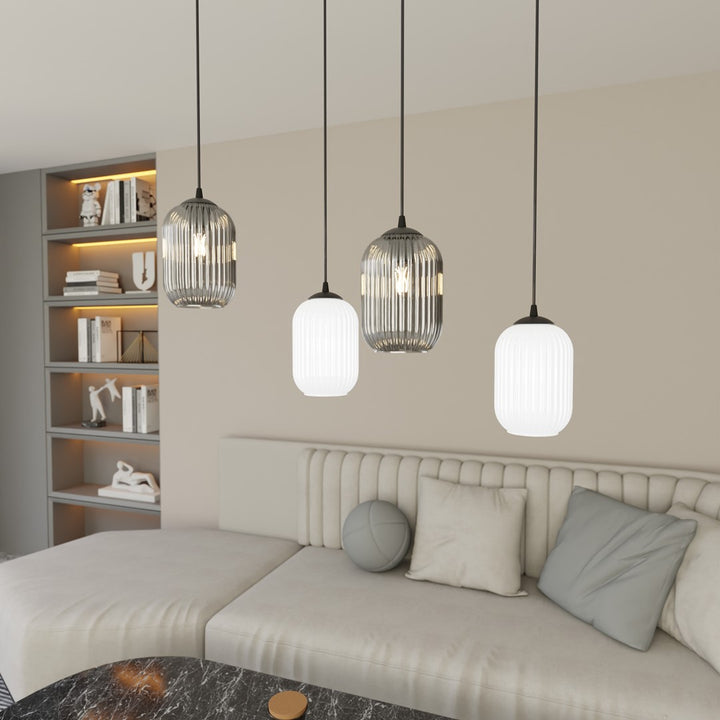 Lustra suspendata VERDI 4 neagra MIX