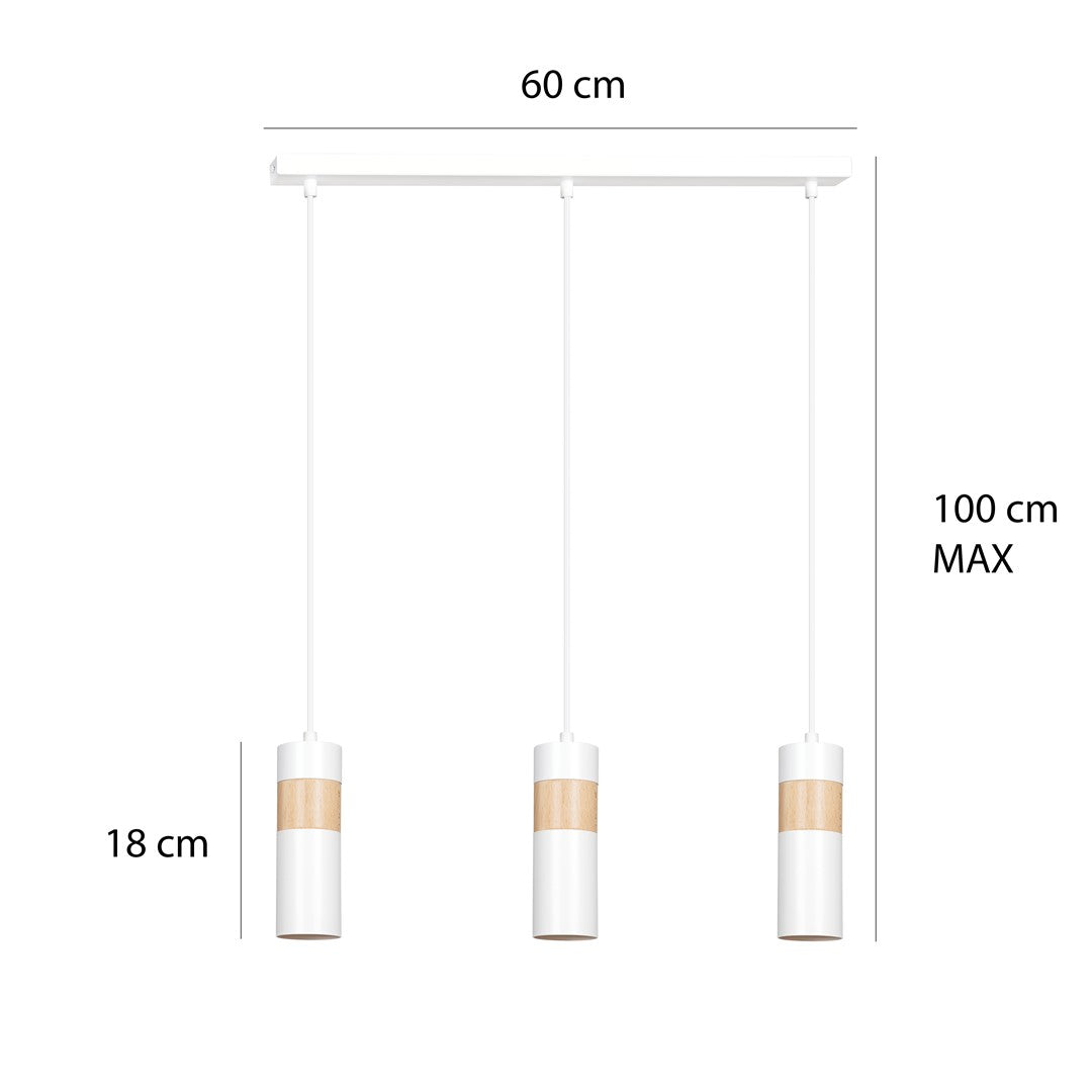 Lustra suspendata cu 3 pendule AKARI 3 alba