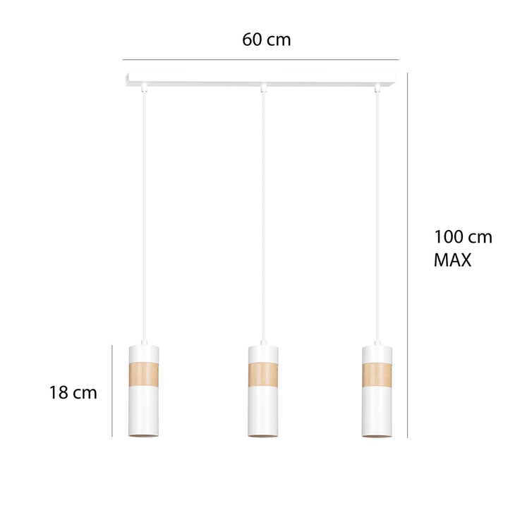 Lustra suspendata cu 3 pendule AKARI 3 alba