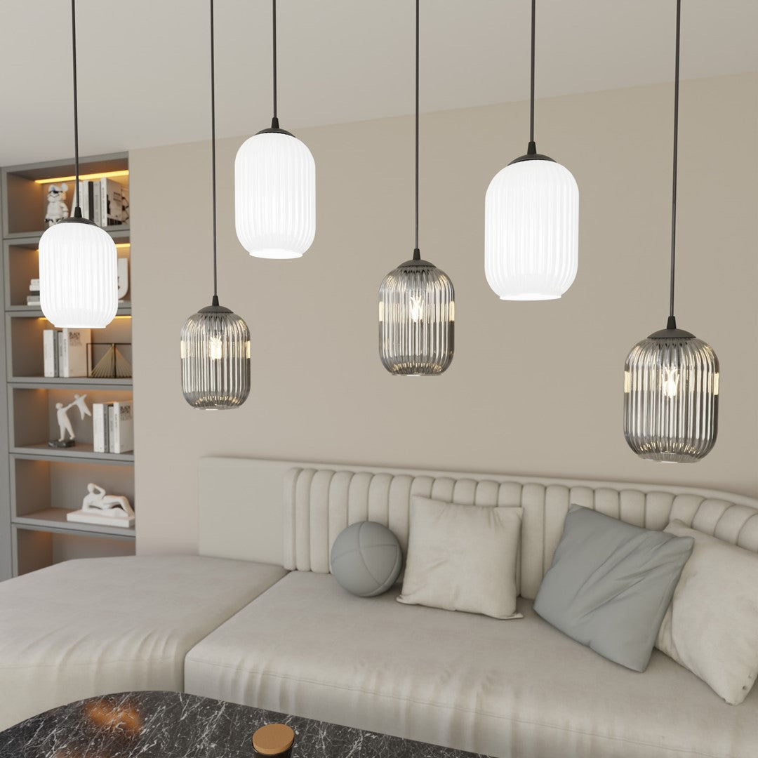 Lustra suspendata VERDI 6 neagra MIX