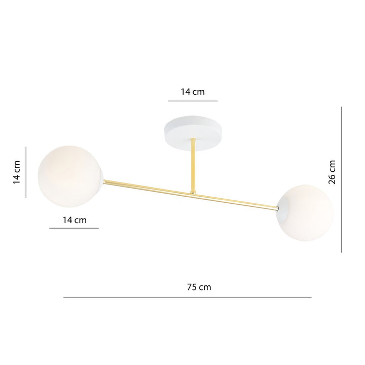 Plafoniera MAGNUM 2 WH cu abajur opal