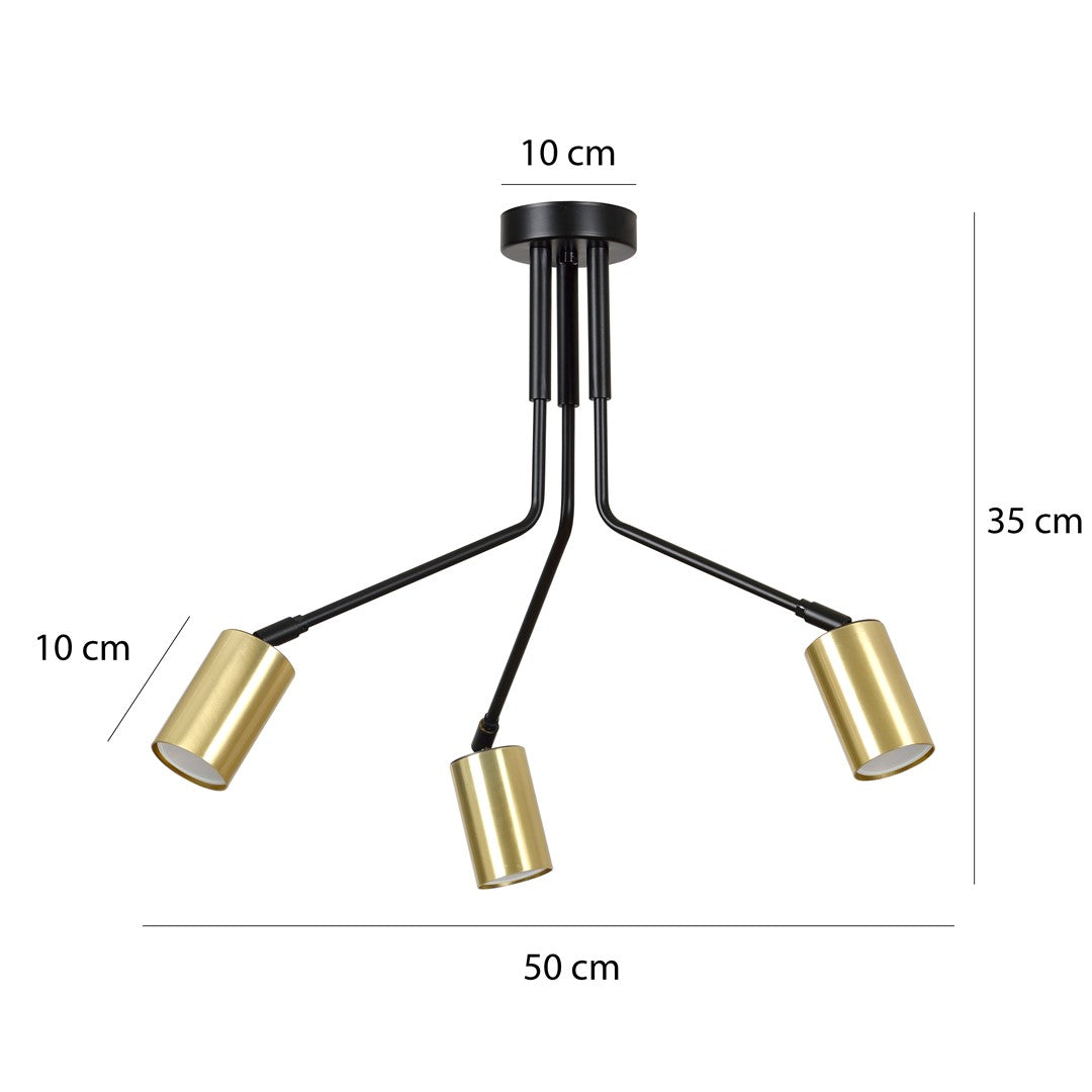 Lustra neagra cu 3 lumini VERNO 3