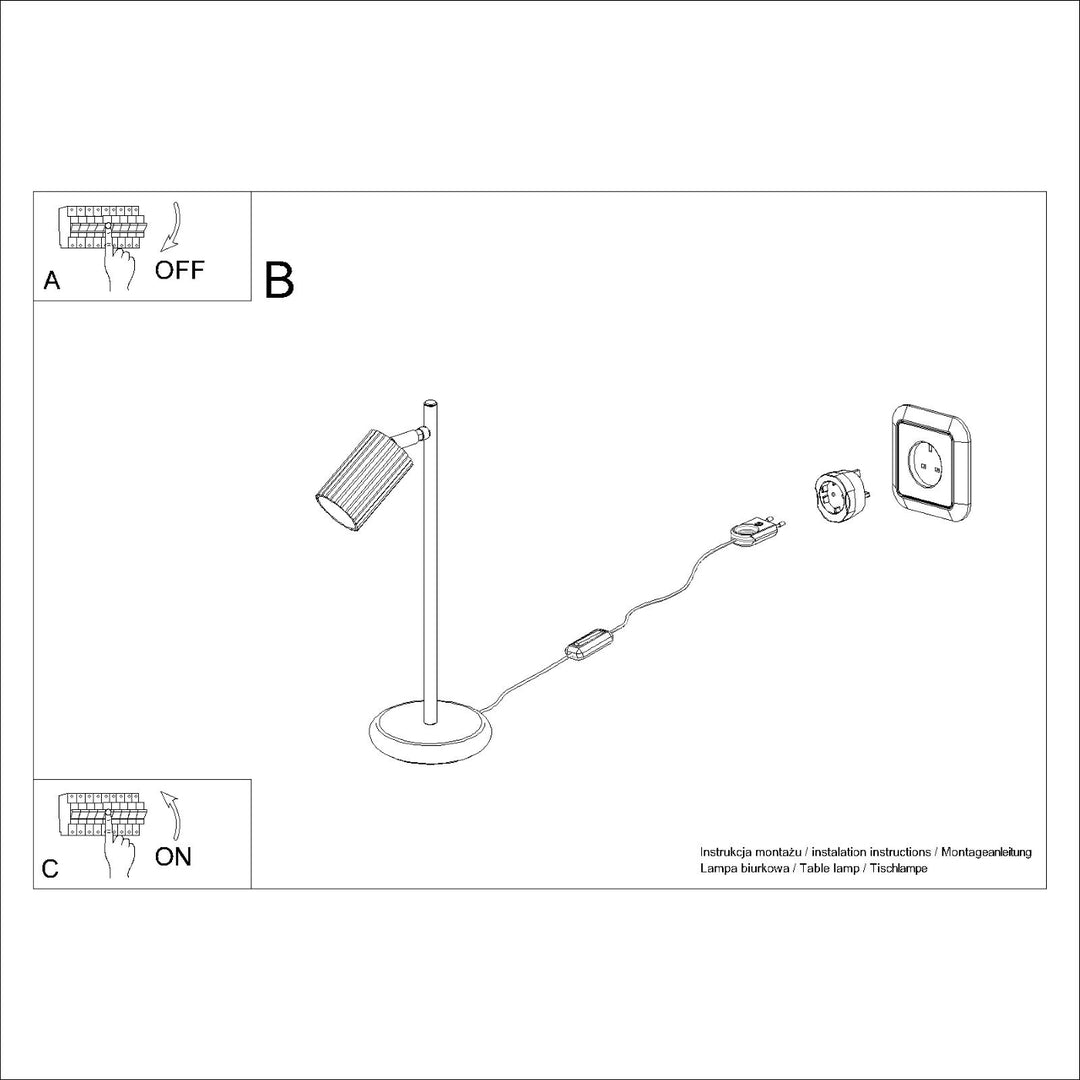 Lampa de masa KARBON alb