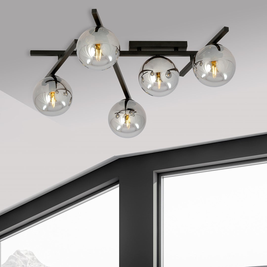 Plafoniera SMART 5 neagra si grafit