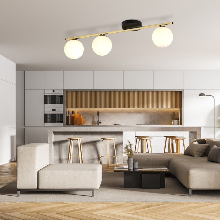 Plafoniera MONZA 3 neagra OPAL