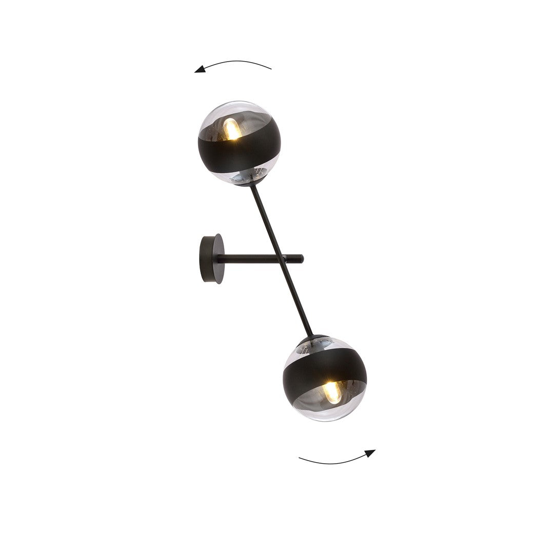 Aplica de perete LINEAR K2 cu dungi negre