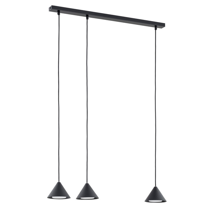 Lustra suspendata cu abajur conic ELIT 3 neagra