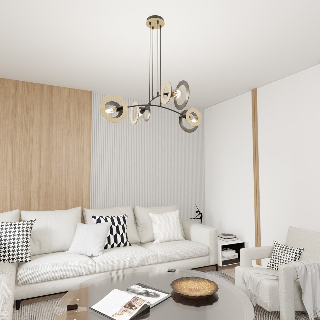 Lustra suspendata SKIVA 4 neagra