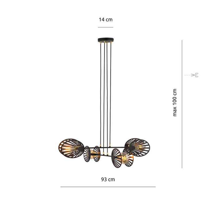 Lustra suspendata PLAYA 4 neagra
