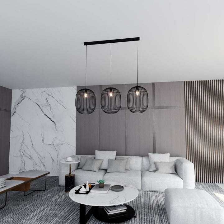 Lustra suspendata ONYX 3 neagra