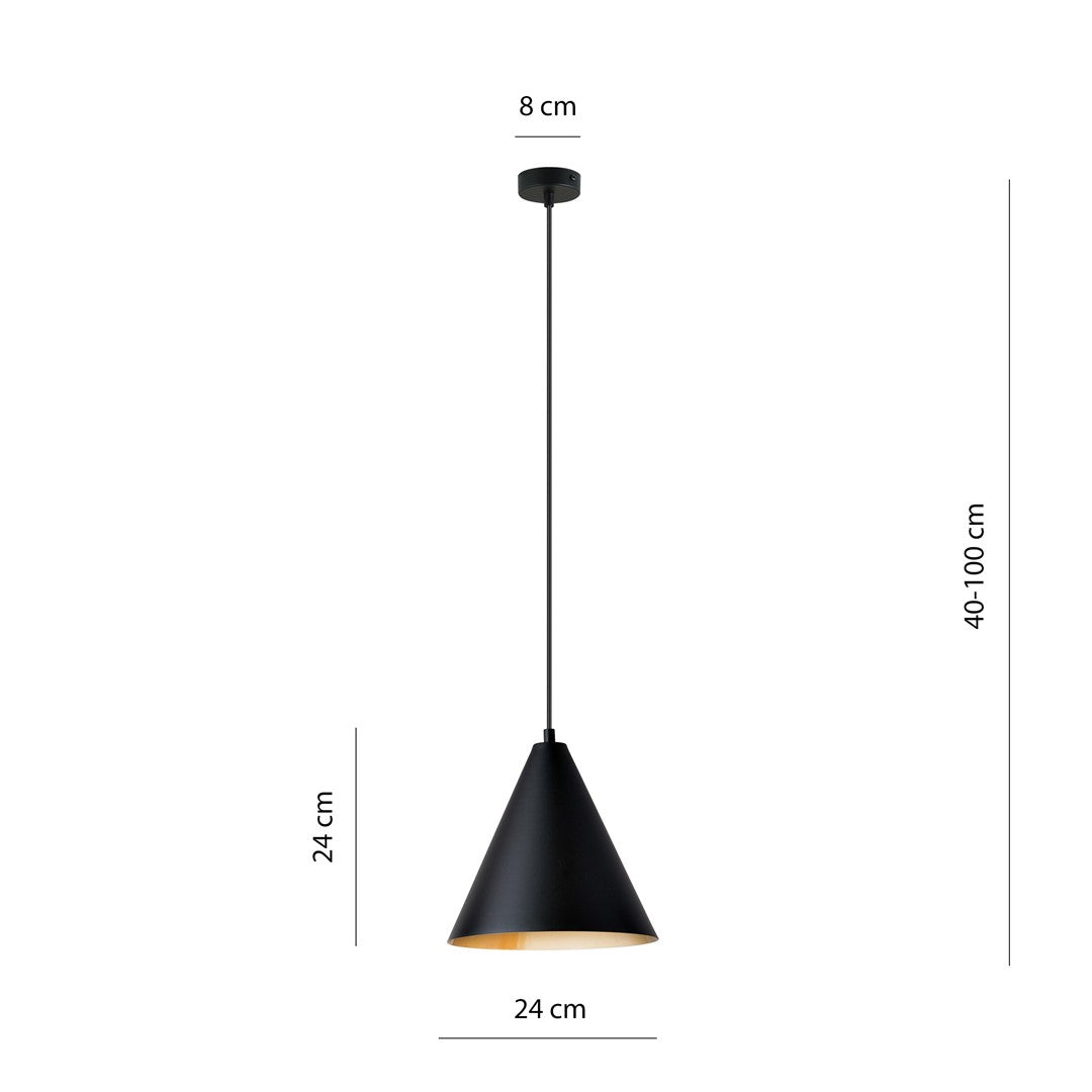Pendul REBEL 1 negru cu auriu