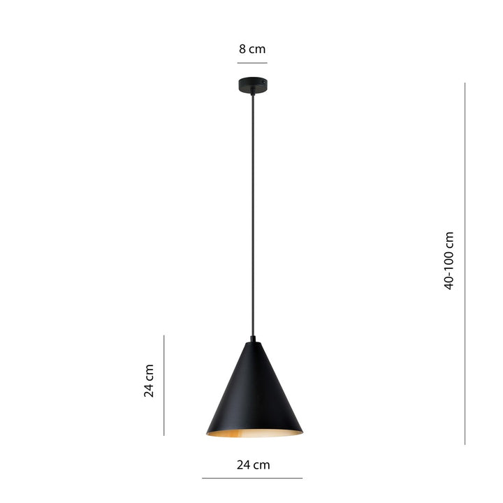 Pendul REBEL 1 negru cu auriu