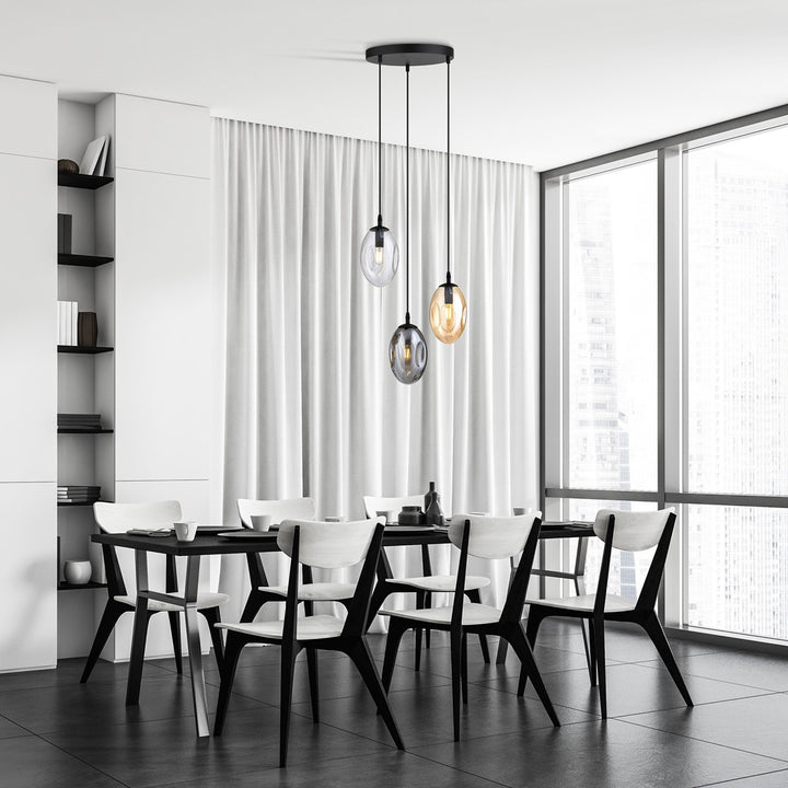 Lustra suspendata ASTRAL 3 neagra PREMIUM MIX