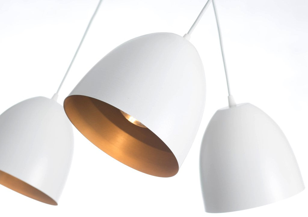 Lustra suspendata LENOX 2 alba / auriu