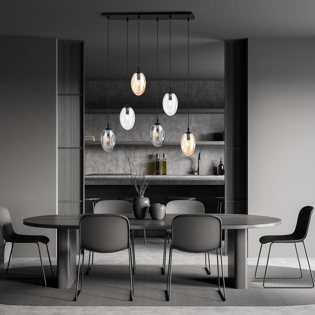 Lustra suspendata ASTRAL 6 neagra MIX