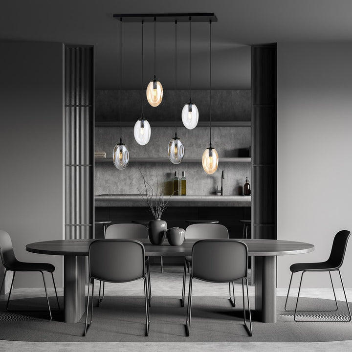 Lustra suspendata ASTRAL 6 neagra MIX