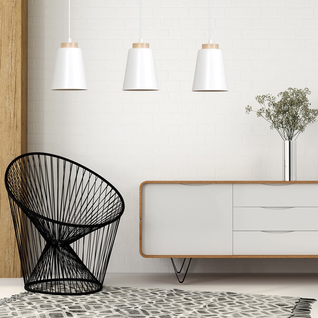 Lustra suspendata cu 3 pendule BOLERO 3 alba