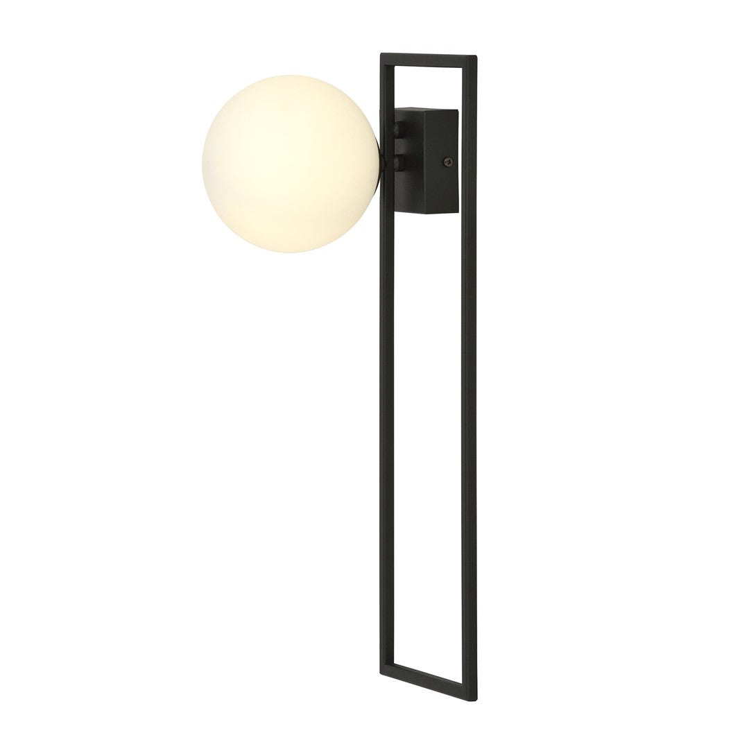 Plafoniera IMAGO 1B neagra cu abajur opal