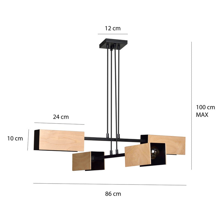 Lustra suspendata ZAPER 4 neagra