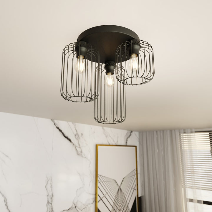 Plafoniera BARN 3PREM neagra