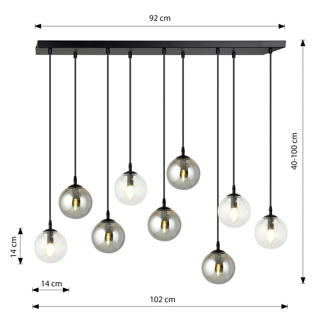 Lustra suspendata COSMO 9 neagra MIX2