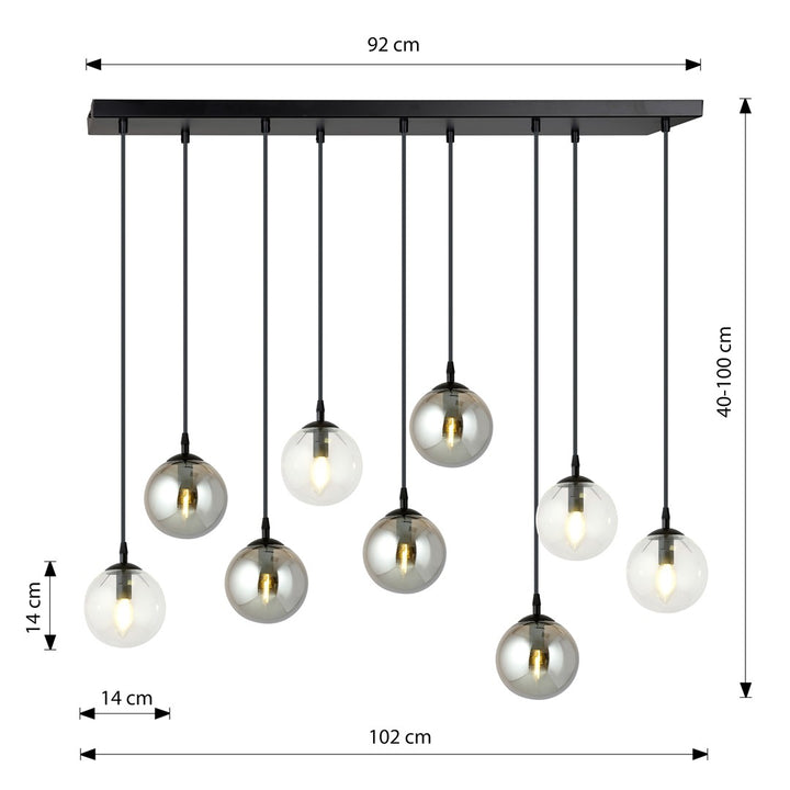 Lustra suspendata COSMO 9 neagra MIX2