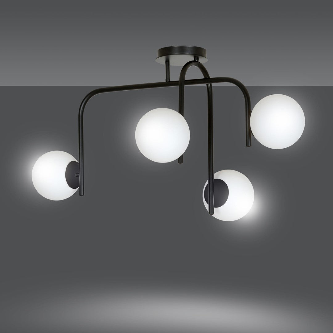 Plafoniera KALF 4B neagra