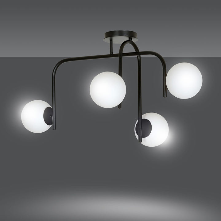 Plafoniera KALF 4B neagra