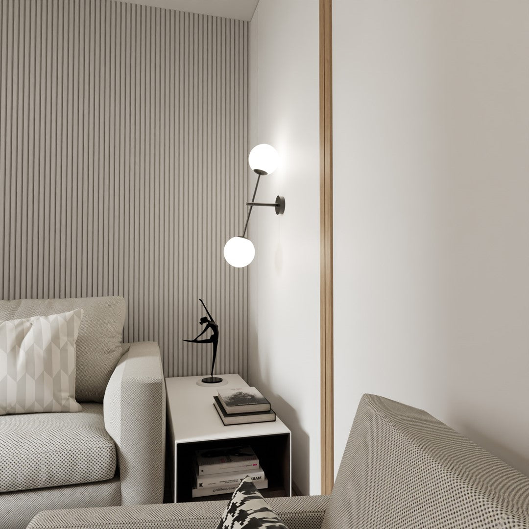 Aplica de perete LINEAR K2 neagra-opal