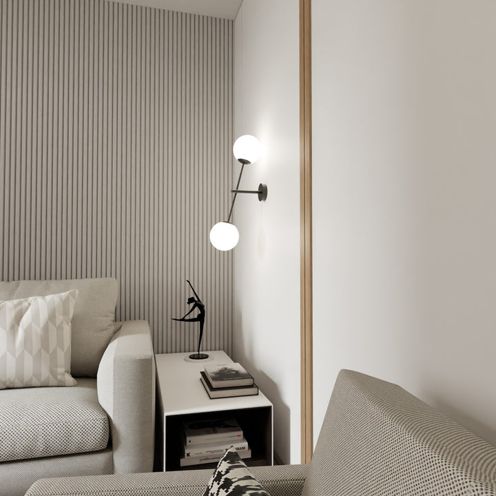 Aplica de perete LINEAR K2 neagra-opal
