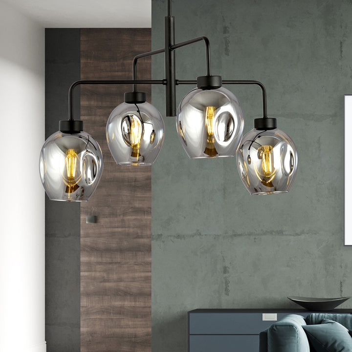 Lustra LUKKA 4 neagra si grafit