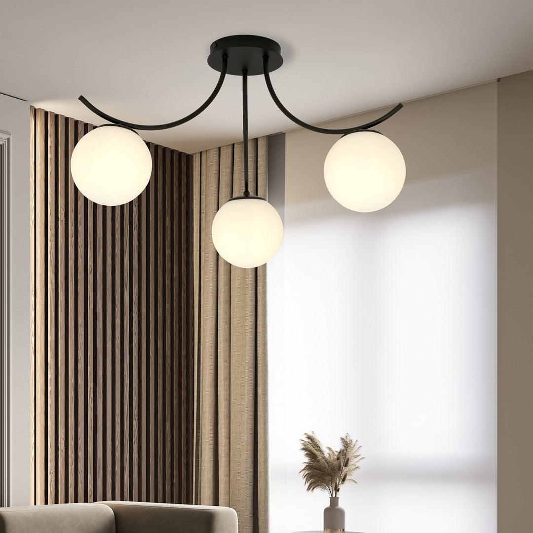 Lustra BOSTON 3 neagra/opal