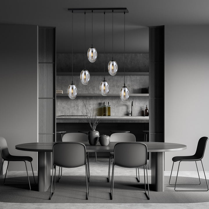 Lustra suspendata ASTRAL 6 neagra GRAFIT