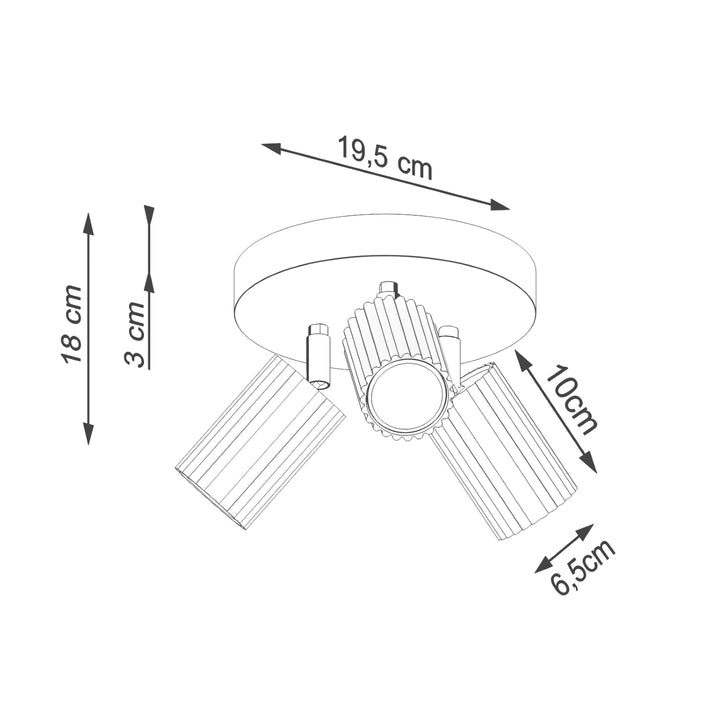 Plafoniera KARBON 3P negru